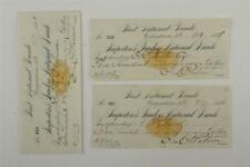 Vintage Paper Cooperstown NY Importers Traders National Bank 1876 Lot Checks picture