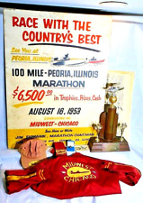1953 peoria IL 100 mile river marathon  midwest chicago racing sign jacket ring picture