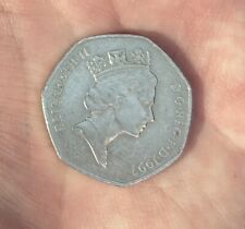 1997 Queen Elizabeth II D.G.REG.F.D.RARE 50 Fifty Pence UK Coin Collector picture