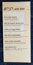 CONTINENTAL AIRLINES 737-300/500 SAFETY CARD 9/00 picture