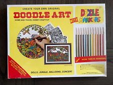 Vintage Doodle Art DOOLS JUNGLE BALLONS CONCERT Coloring Kit Sealed picture