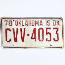 1978 United States Oklahoma Oklahoma is OK Passenger License Plate CVV-4053 picture