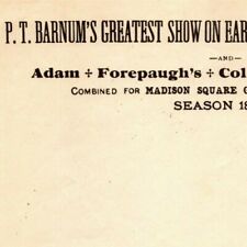 Very Scarce 1887 Barnum Forepaugh Madison Square Garden Circus Letterhead  picture