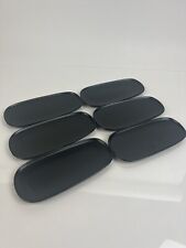 6 ALESSI for Delta Long Asian Plates Black Oval Dessert/Sushi, Bread  044207703 picture