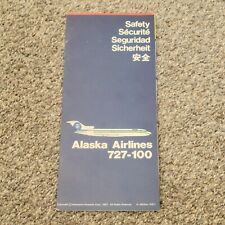 1981 Alaska Airlines 727-100 Passenger Safety Information Card 5 Languages picture