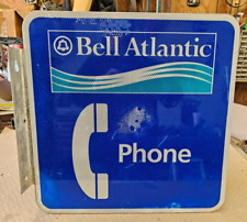 Vintage Bell Atlantic Telephone Pay Phone Flange Sign picture