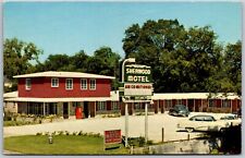 Vtg New Orleans Louisiana LA Sherwood Motel Old Cars 1950s View Old Postcard picture