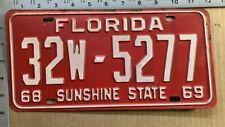1968 1969 Florida license plate 32W-5277 YOM DMV Indian River muscle car 13336 picture
