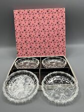 Vintage Belfor Crystal Coasters Set of 4 Czechoslovakia Handmade NOS Deadstock picture