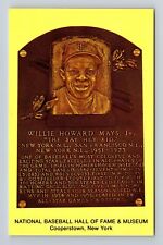 Cooperstown NY-New York, Willie Howard Mays Jr Plaque, Antique Vintage Postcard picture