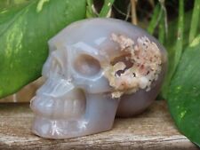 Stunning Unique Polished Flower Agate Crystal Skull 80mm Long 331Grams 50mm Tall picture
