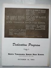 1962 North Tonawanda NY High School Dedication Program picture