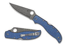 Spyderco Stretch 2 XL SPRINT RUN Lockback Knife Blue Nishijin Glass Fiber (3.96