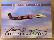 HORIZON AIR ALASKA AIRLINES BOMBARDIER DASH-8 Q400 COLLECTOR CARD BRAND NEW picture