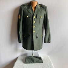Vintage US Army Uniform Dress Jacket & Garrison Cap 35R Vietnam Era? picture