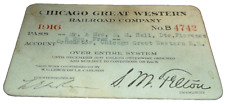 1916 CHICAGO GREAT WESTERN RAILWAY CGW EMPLOYEE PASS #4742 picture