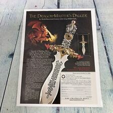 2000 Franklin Mint Dragon Masters Dagger Vintage Print Ad/Poster Promo Art picture