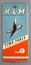 KLM TIMETABLE NOVEMBER 1947 UK & IRELAND AIRLINE SCHEDULE ROYAL DUTCH AIRLINES picture