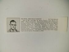 Melville Keene Palmer 103rd Aero Squadron 3rd Pursuit Group 1921 WW1 Hero Panel picture