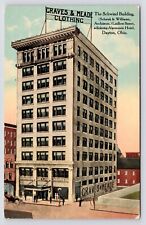 c1910~Dayton Ohio OH~Graves & Meade Clothing~Schwind Building~Antique Postcard picture