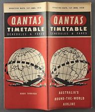 QANTAS AIRLINE TIMETABLE JUNE 1958 ROUTE MAP QF AUSTRALIA QF  picture