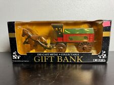 1992 ERTL Happy Holidays Horse & Carriage Die Cast Metal Collectible Gift Bank picture