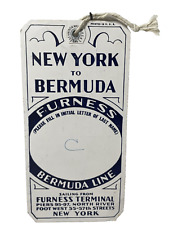 Furness Bermuda Line Cruise Luggage Tag 1955 New York Bermuda Sabin Colton picture
