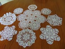 Lot of 9 BRAND NEW Handmade Pineapple Crochet Doilies-all white picture