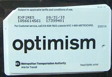 Expired New York Metro Card OPTIMISM dated 2010 picture