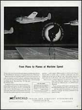 1943 WW2 Army-Navy E Fairchild Engine Airplane Corp vintage art print ad L95 picture