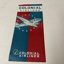 Colonial Air August 1944 AIRLINE TIMETABLE SCHEDULE Brochure flight Map picture