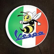 VESPA WASP ITALY FLAG LED ILLUMINATED WALL LIGHT SIGN GARAGE MOPED SCOOTER MOD picture