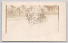 RPPC Goats Pulling Man in Cart or Carriage Velox 4 Diamonds c1907-1914 Postcard picture