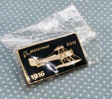 Boeing 1916 B&W Float Plane Enamel Advertising Lapel Pin Sealed picture