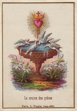 Vintage Sacred Heart of Jesus–Source of Grace w/Doves–8.5x11