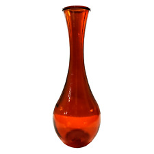 Large 18 Inch Orange Art Glass Floral Vase Recycled Glass Home Decor Spain picture
