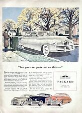 1948 Vtg Print Ad Packard Automobile Car Retro Garage MCM Man Fedora Decor Gas picture