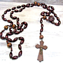 Rosary Large Rosary Crucifix Catholic Wood Beads Wood Cross 60