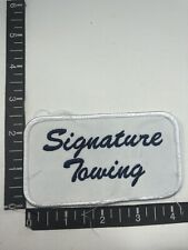 Vtg Ver 2 (no red) TOW TRUCK SIGNATURE TOWING Advertising Uniform Patch 79Y2 picture