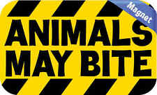 5×3 Yellow and Black Striped Animals May Bite Magnet Vinyl Sign Magnetic Decal picture