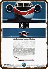 1967 GRUMMAN GULFSTREAM II Jet Vintage-Look-Edge DECORATIVE REPLICA METAL SIGN picture