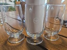 3 Lufthansa First Class Airline Wine Glasses 4 1/4
