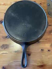 Pre Griswold “Erie” #8 Cast Iron Skillet 704B Restored Seasoned Nice w/ Curly R picture
