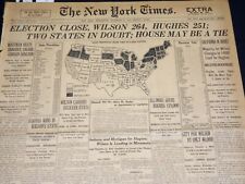 1916 NOVEMBER 8 NEW YORK TIMES - ELECTION CLOSE WILSON 264 HUGHES 251 - NT 7687 picture