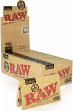 Raw Classic Single Wide Rolling Papers Full Box of 25 Packs 100% Authentic picture
