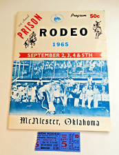 Prison Rodeo McAlester Oklahoma 1965 Program and Ticket Excellent Condition  picture