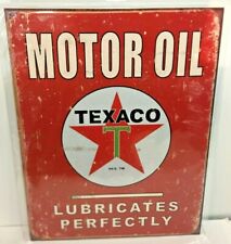 Texaco Lubricates Motor Oil Tin Sign wall decor 12.5