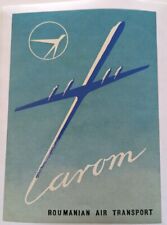 Tarom Romanian Airlines Transport Roumanian Luggage Label Sticker picture