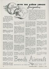 1945 Beech Aircraft Ad Military Servicemen Sightings of Beechcraft Airplanes picture