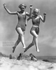 1930s Actresses Running on the Beach - 1933 Publicity Photo - Vintage Swimsuits picture